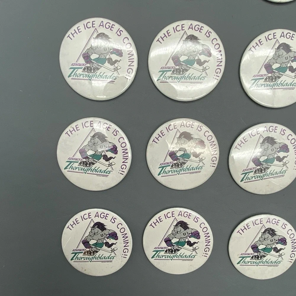 Vintage Lot Of 19 Kentucky Thoroughblades Hockey Pins‎ The Ice Age Is Coming